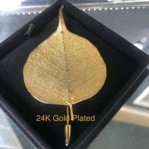 NWT 24K Plated Aspen Leaf Pin/Brooch